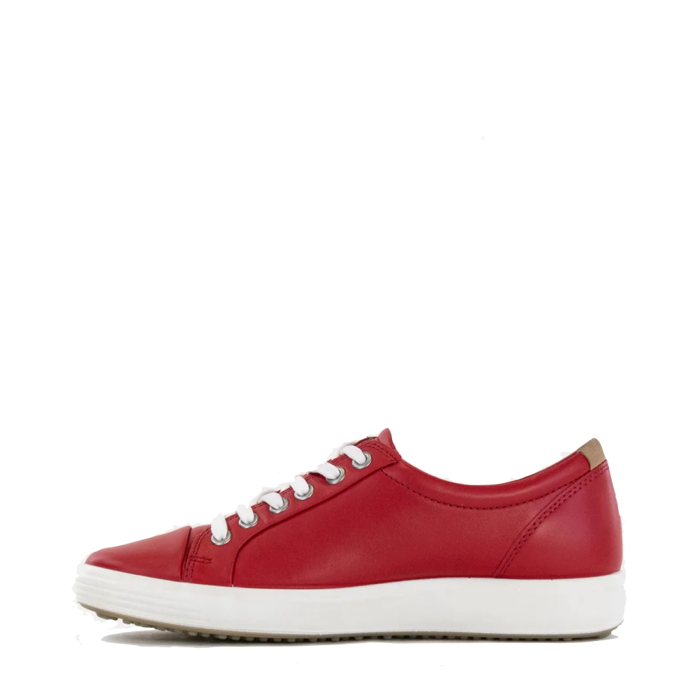 Side (left) view of Ecco Soft 7 Leather Lace sneaker for women.