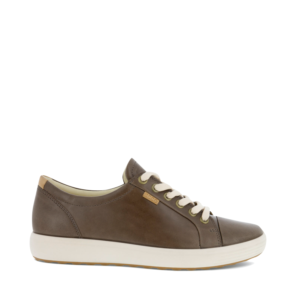 Ecco Women's Soft 7 Leather Lace Sneaker in Taupe