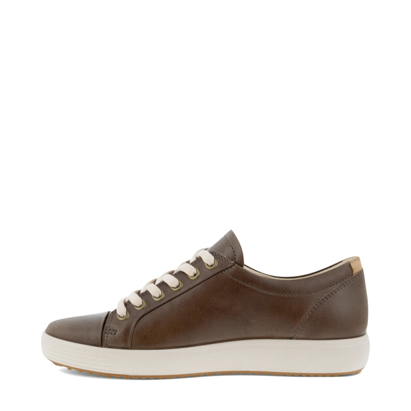 Ecco Women's Soft 7 Leather Lace Sneaker in Taupe