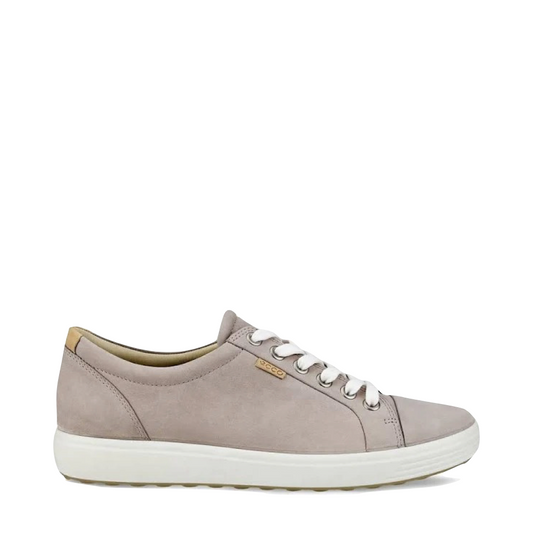 Side (right) view of Ecco Soft 7 Suede Lace Sneaker for women.