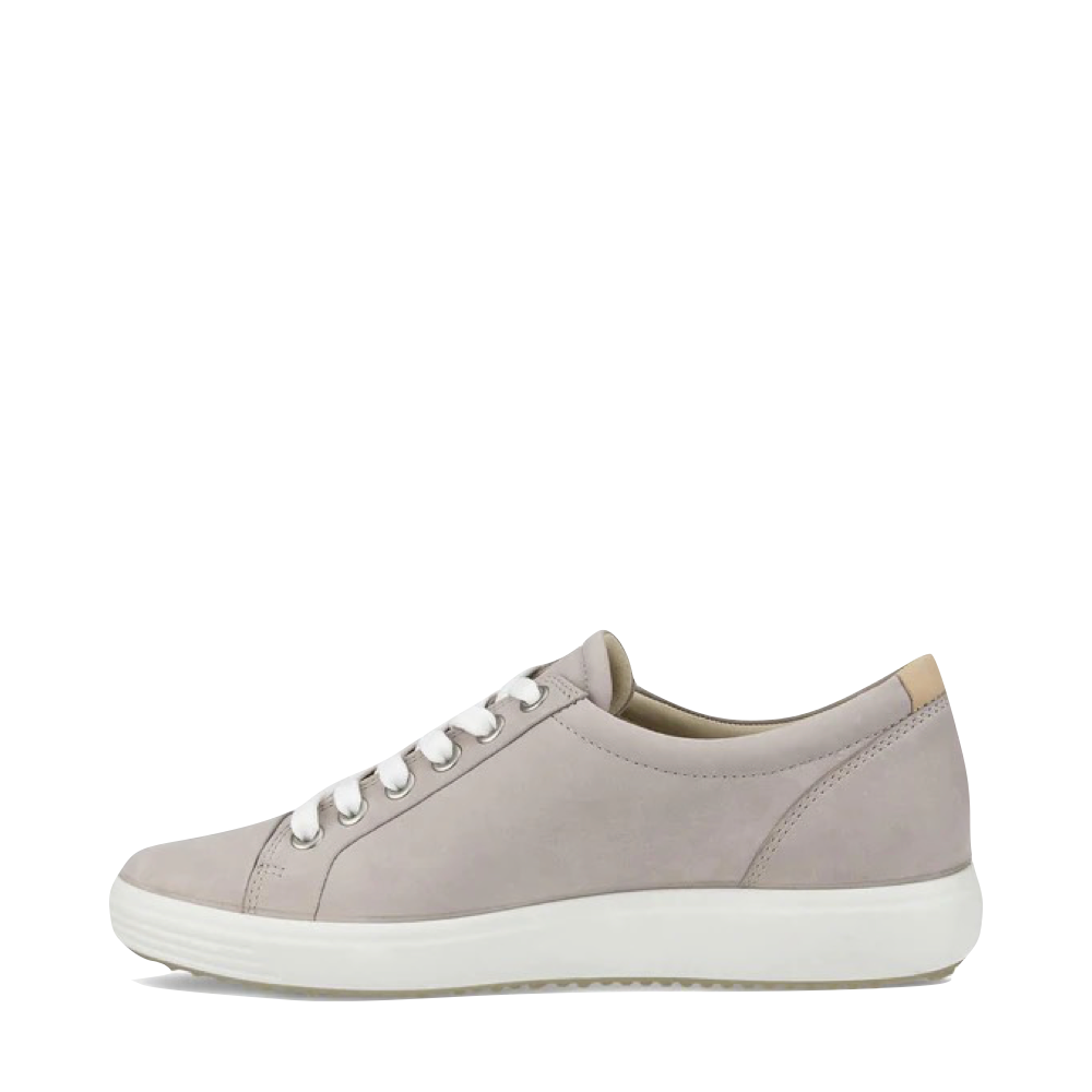 Side (left) view of Ecco Soft 7 Suede Lace Sneaker for women.