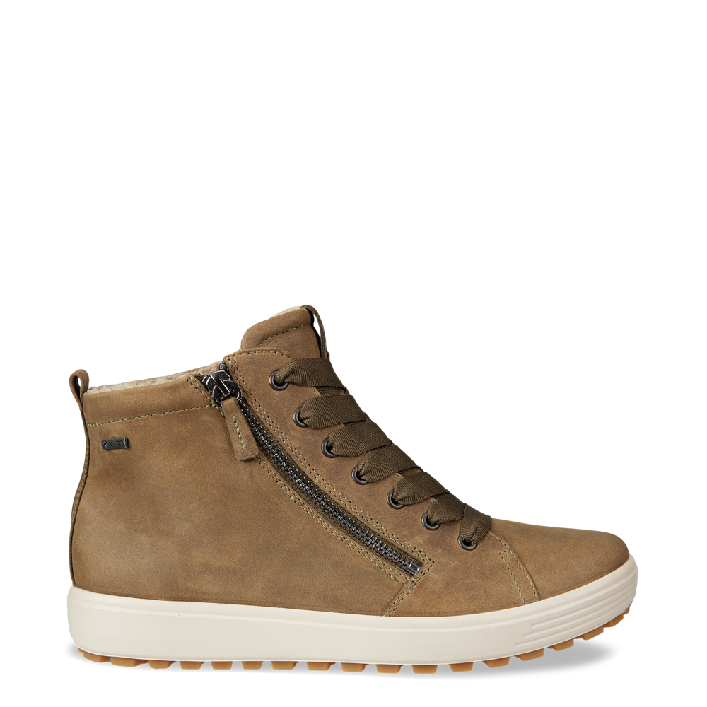 Ecco Women's Soft 7 Tred GTX Hi Leather Sneaker Boot in Sage