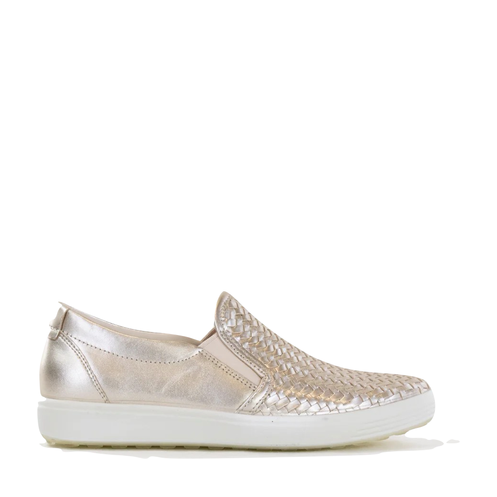 Side (right) view of Ecco Soft 7 Woven 2 Slip On for women.