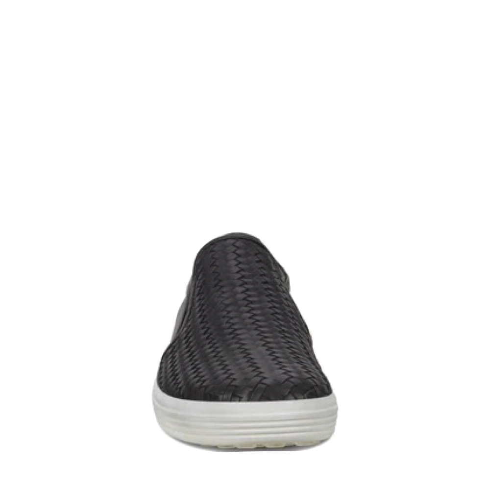 Front view of Ecco Soft 7 Woven Leather Slip On 2.0 for women.