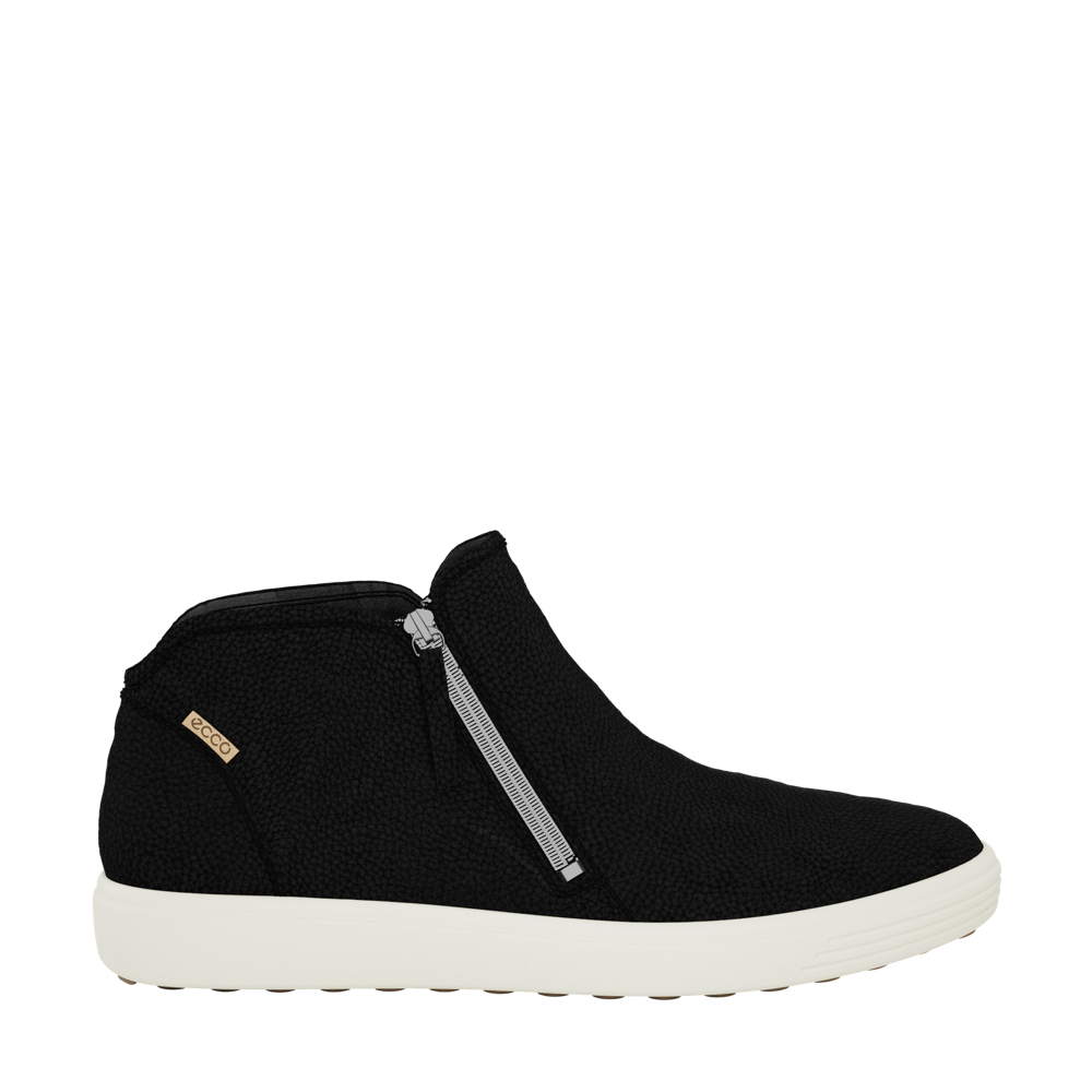 Side (right) view of Ecco Soft 7 Zip Bootie Sneaker for women.