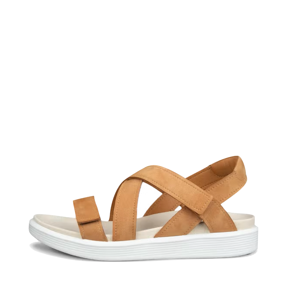Side (left) view of Ecco Soft Sandal for women.