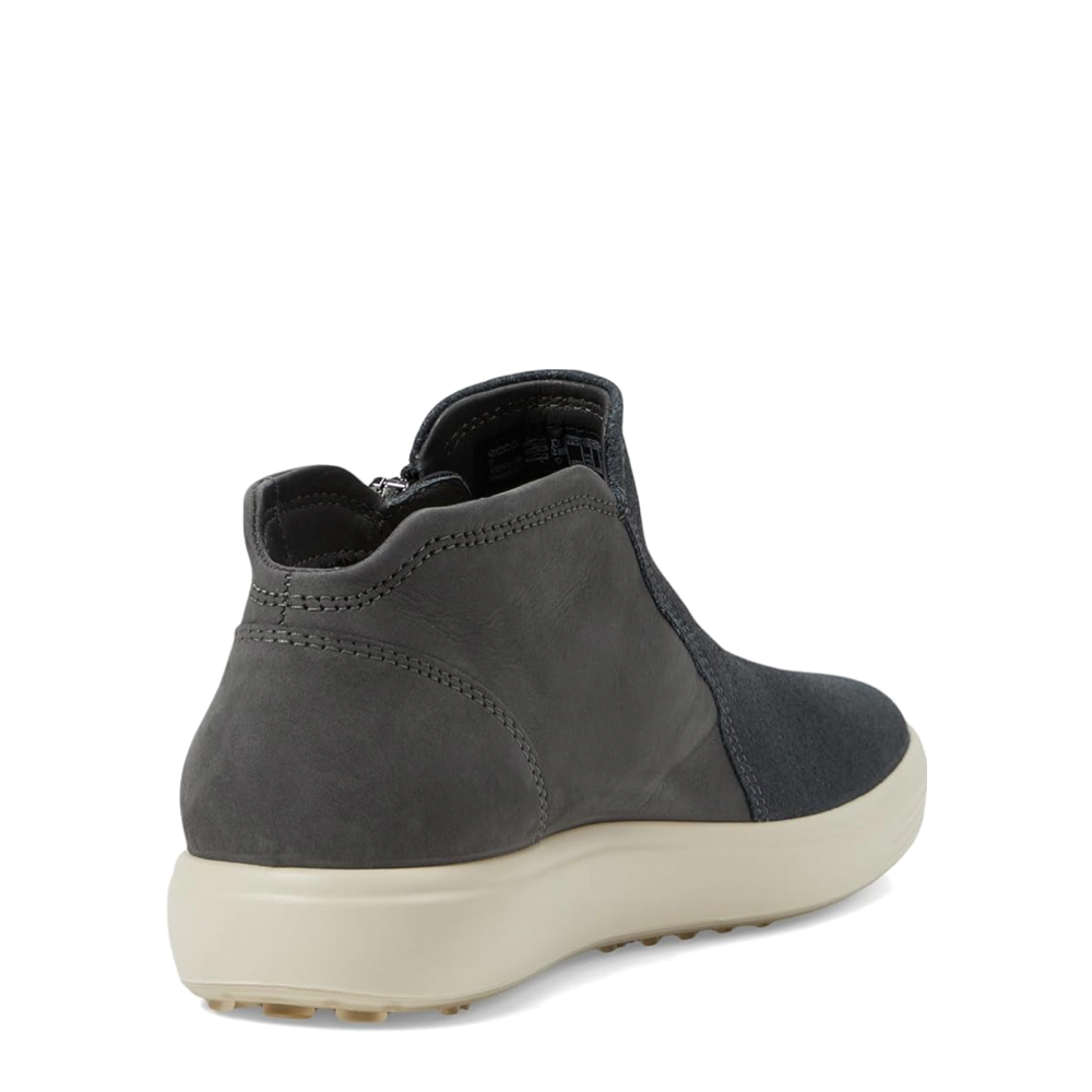 Heel view of Ecco Soft Zip Bootie Sneaker for women.