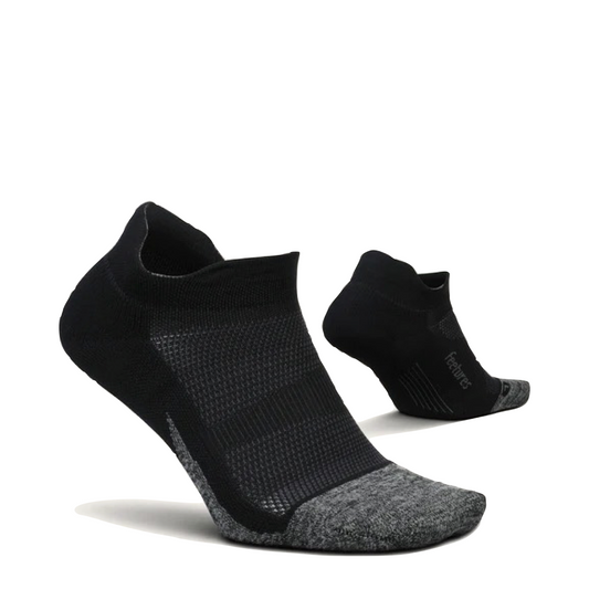 Side and Bottom view of Feetures Elite Light Cushion No Show Tab Sock.