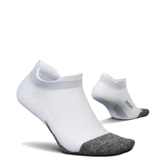 Side and Bottom view of Feetures Elite Light Cushion No Show Tab Sock.