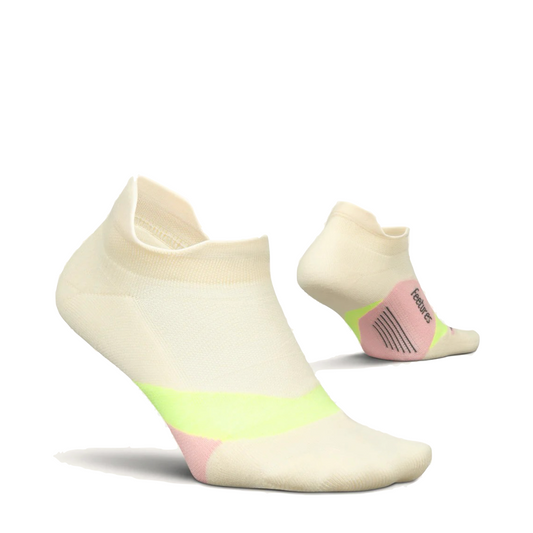 Side (right) and bottom view Feetures Elite Light Cushion Tab Sock.