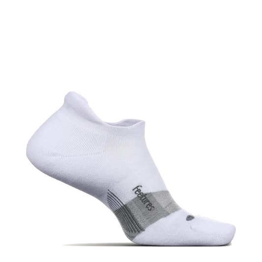Side (right) view of Feetures Merino 10 Max Cushion Tab Sock for women.