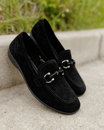 Josef Seibel Women's Fenja 34 Suede Bit Loafer in Black