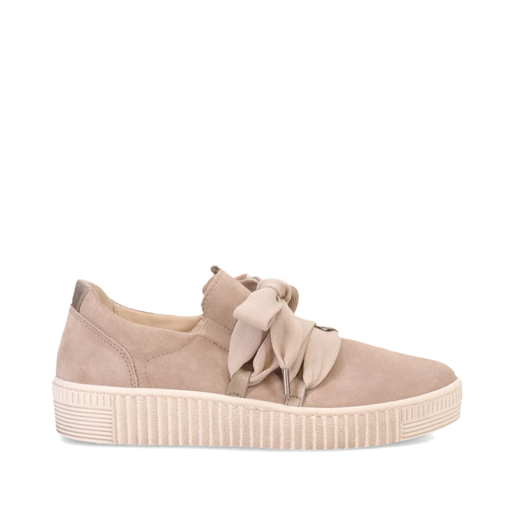 Side (right) view of Gabor Bow Sneaker for women.