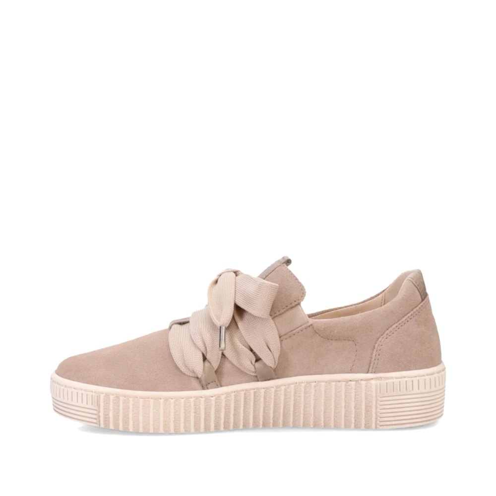 Side (left) view of Gabor Bow Sneaker for women.