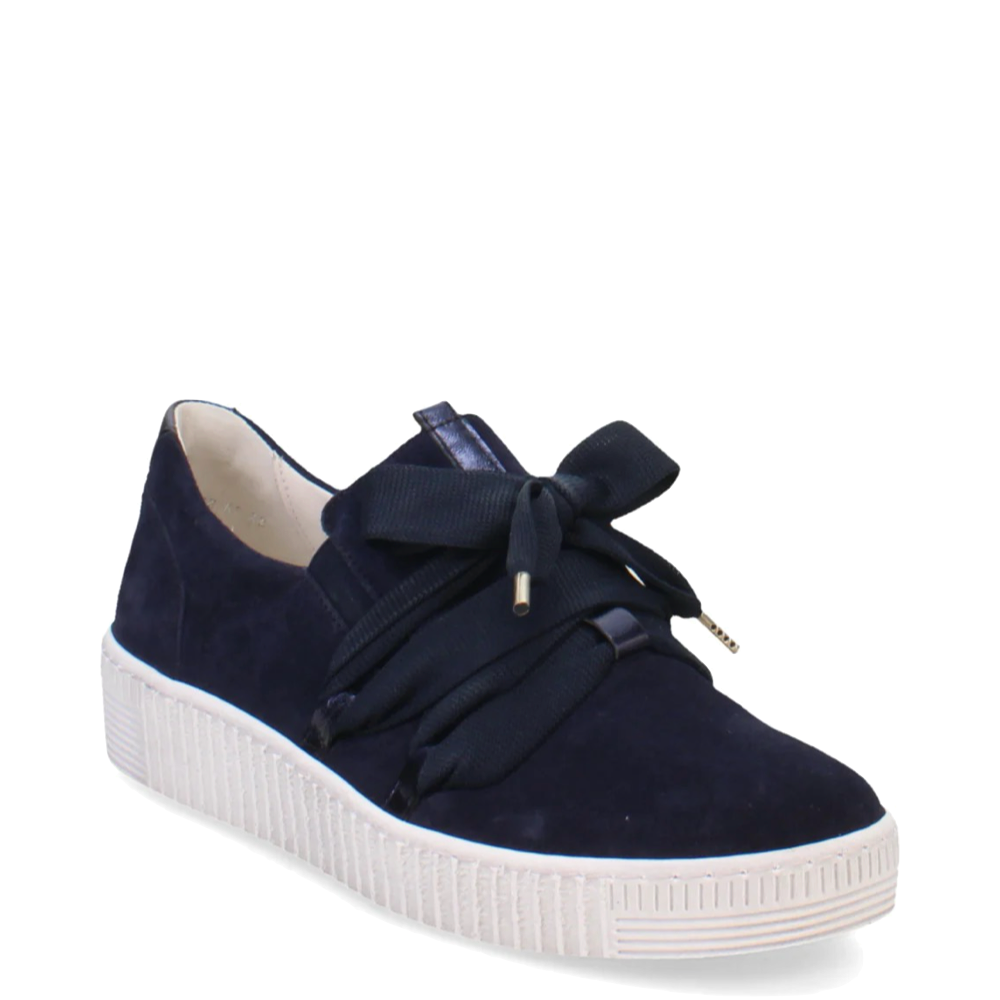 Mudguard and Toe view of Gabor Bow Sneaker for women.