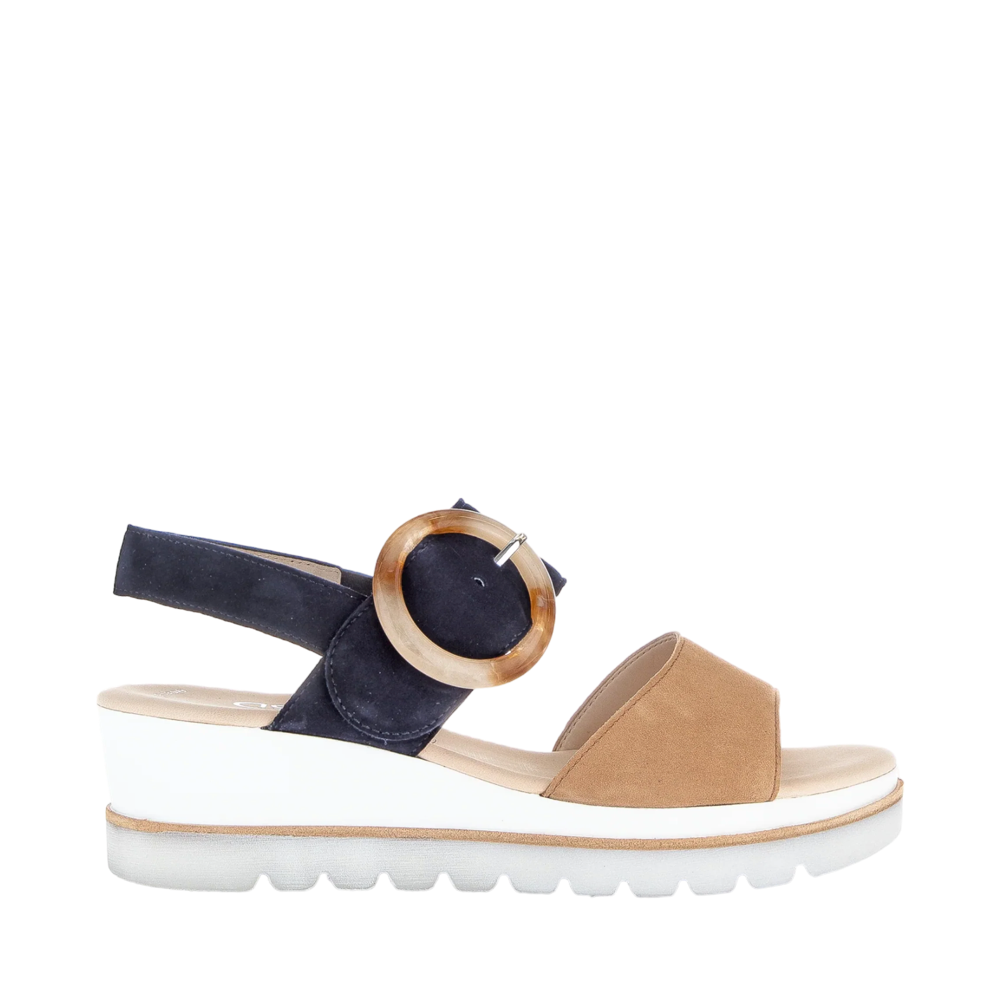Side (right) view of Gabor Slingback Platform Wedge Sandal for women.