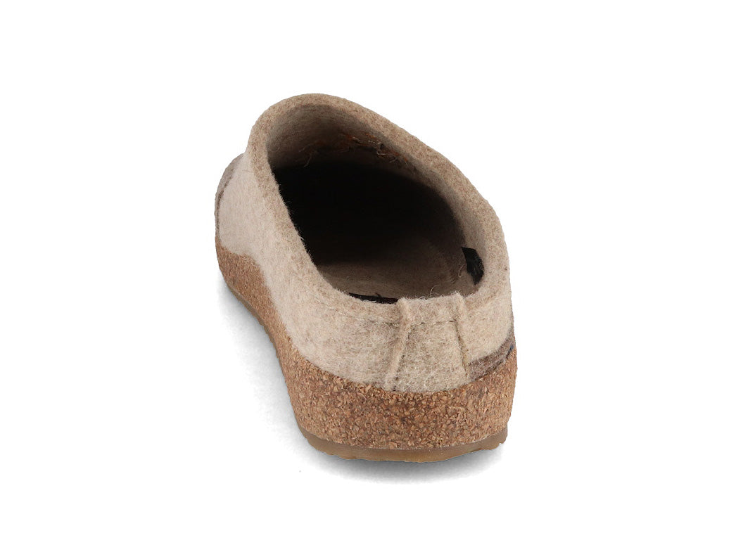 Haflinger Women's Grizzly Daisy Boiled Wool Clog in Natural