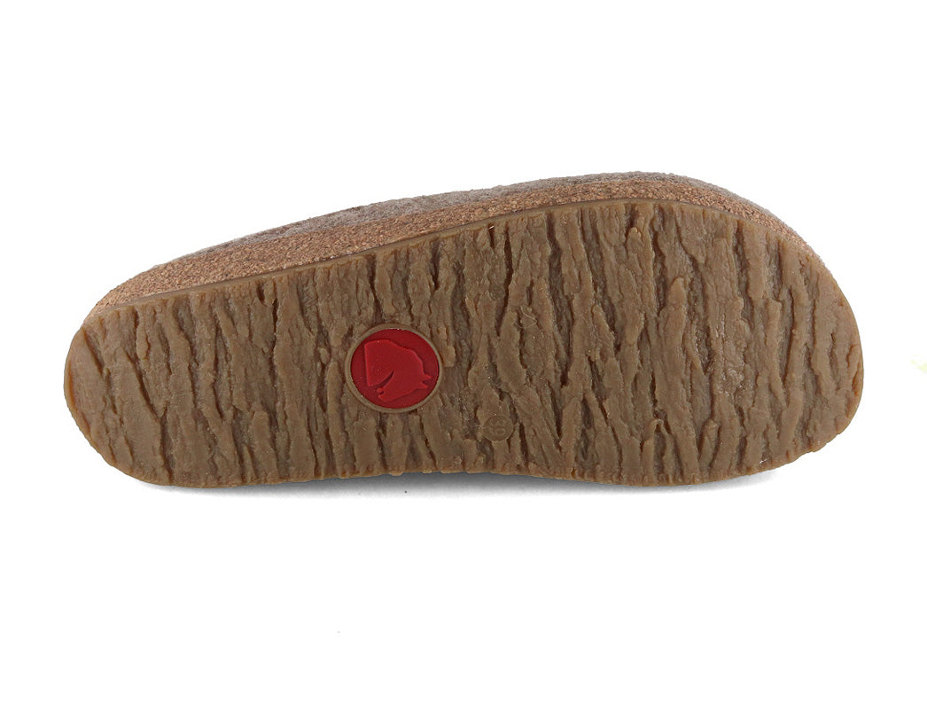 Haflinger Women's Grizzly Daisy Boiled Wool Clog in Natural