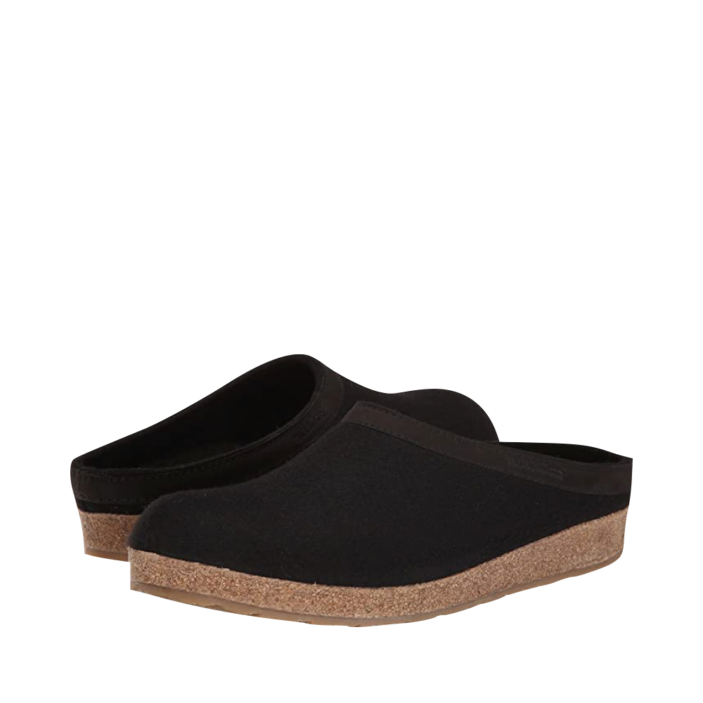 Haflinger Grizzly Wool Clog in Black