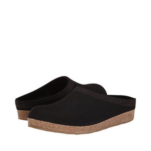 Haflinger Grizzly Wool Clog in Black