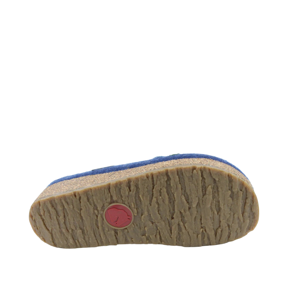 Bottom view of Haflinger Amaya Flowers Wool Clog for women.