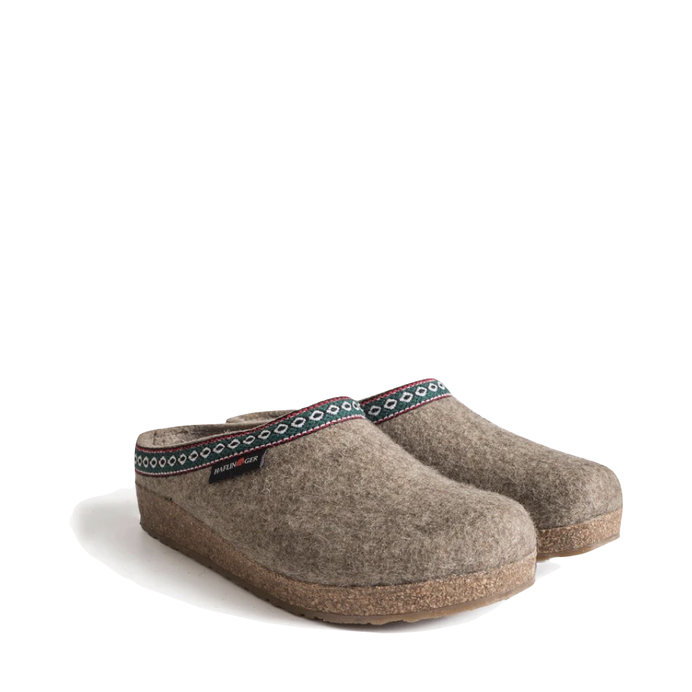Haflinger Women's GZ Wool Clog in Earth Taupe