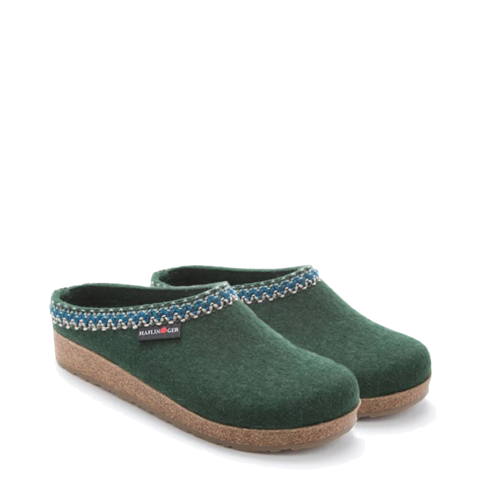 Toe view of Haflinger GZ Wool Clog for women.
