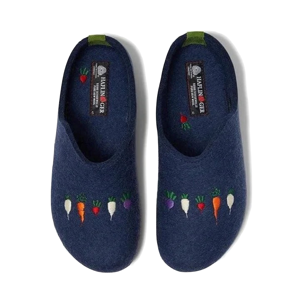 Top-down view of Haflinger Roots Wool Clog for women.