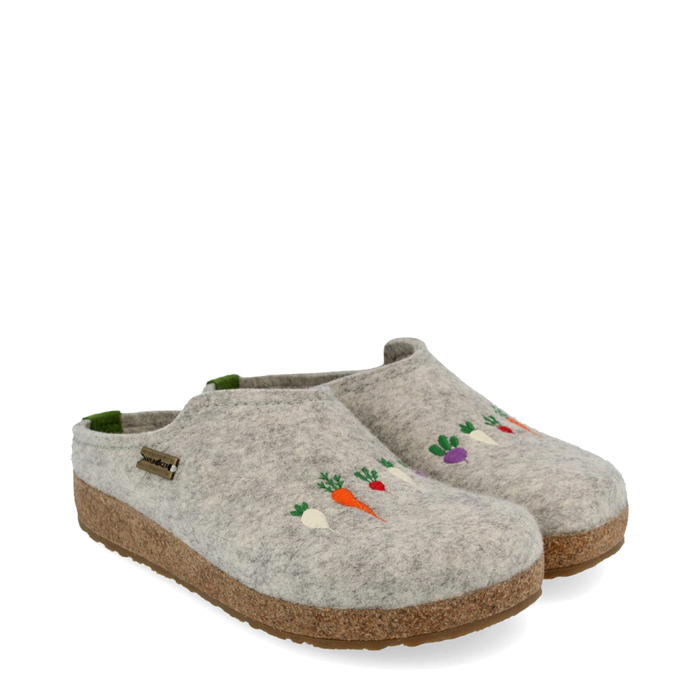 Toe view of Harflinger Roots Wool Clog for women.