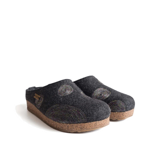 Haflinger Women's Spirit Wool Clog (Charcoal)
