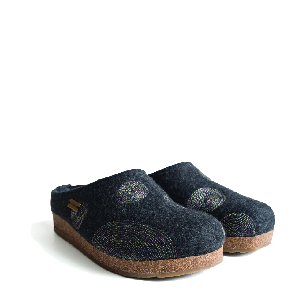 Toe view of Haflinger Spirit Wool Clog for women.