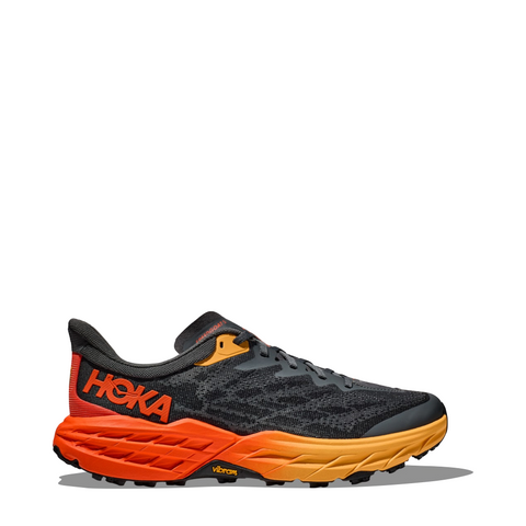 Hoka Men's Speedgoat 5 Trail Running Sneaker in Castlerock/Flame
