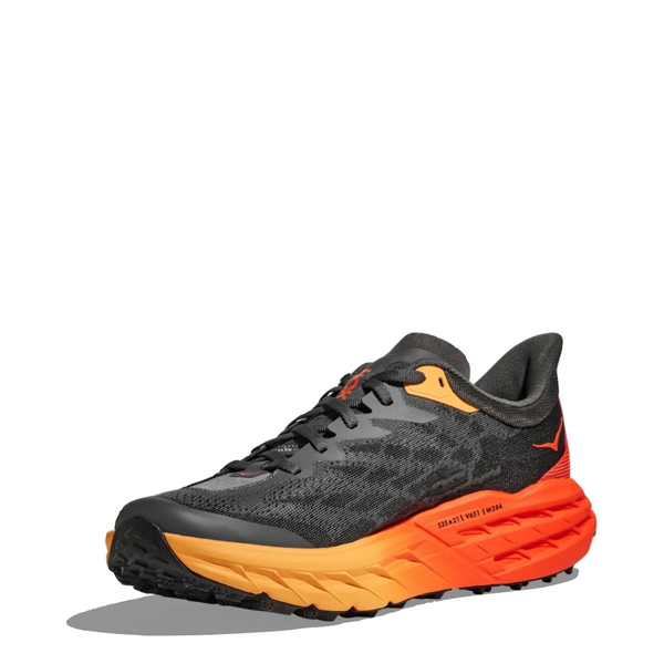 Hoka Men's Speedgoat 5 Trail Running Sneaker in Castlerock/Flame