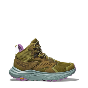 Hoka Women's Anacapa 2 Mid GTX Waterproof Hiking Sneaker Boot in Green Moss/Agave