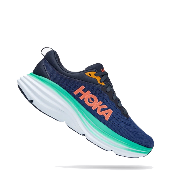 Hoka Women's Bondi 8 Running Sneaker in Outer Space/Bellwether Blue