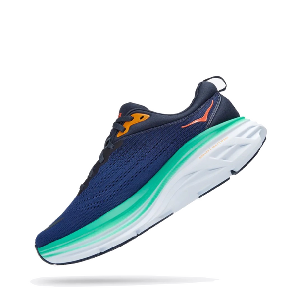 Hoka Women's Bondi 8 Running Sneaker in Outer Space/Bellwether Blue