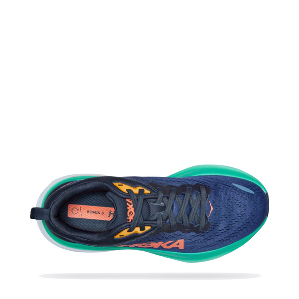 Hoka Women's Bondi 8 Running Sneaker in Outer Space/Bellwether Blue