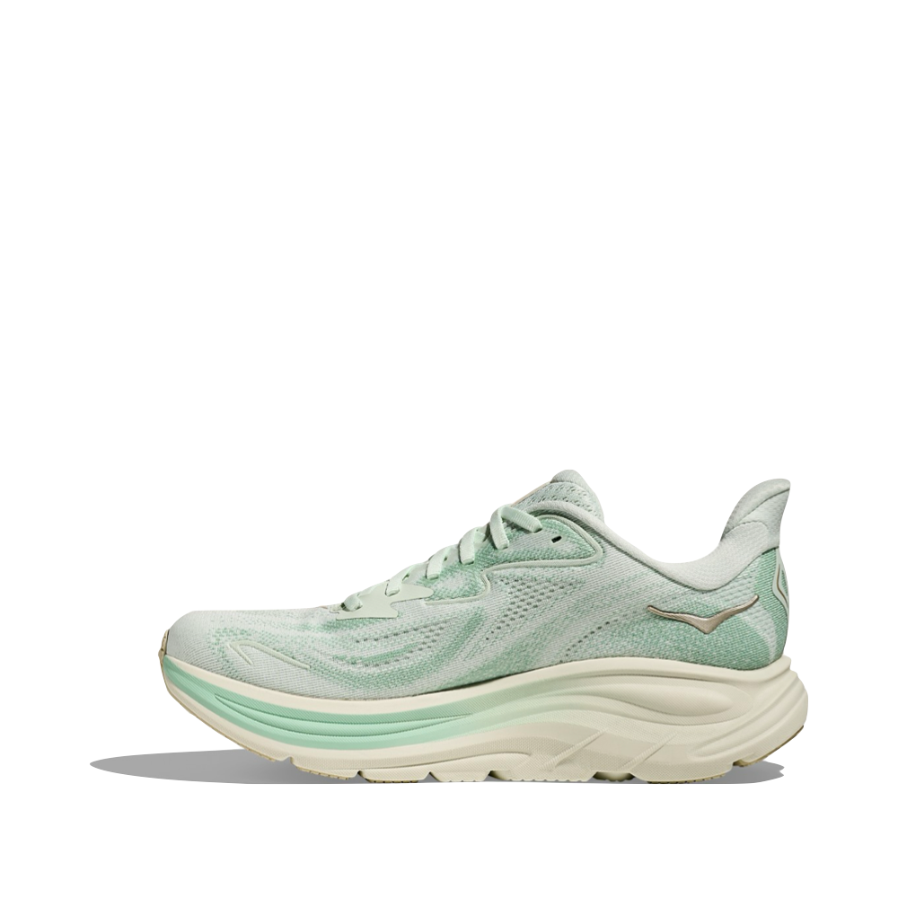 Side (left) view of Hoka Clifton 10 Sneaker for women.