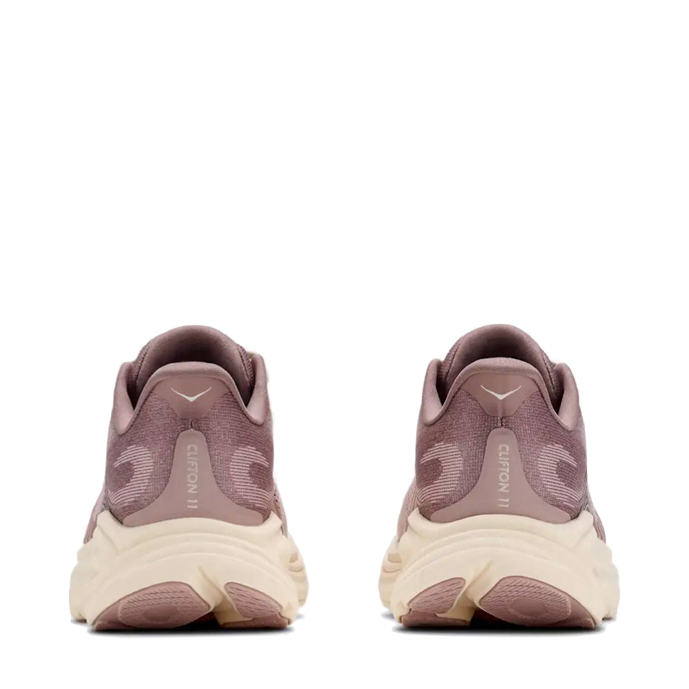 Back view of Hoka Clifton 11 Glimmers Sneaker for women.