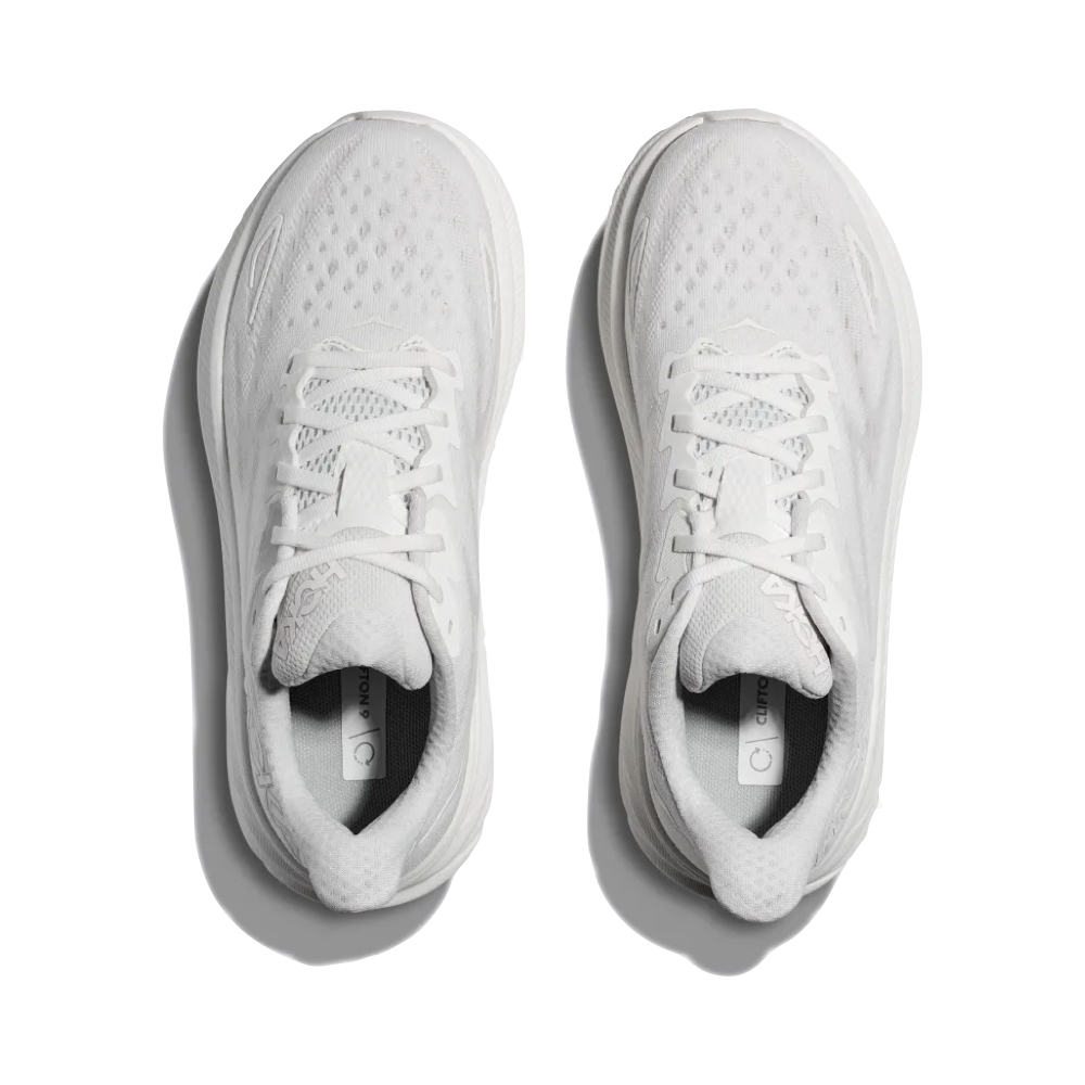 Top-down view of Hoka Clifton 9 for women.