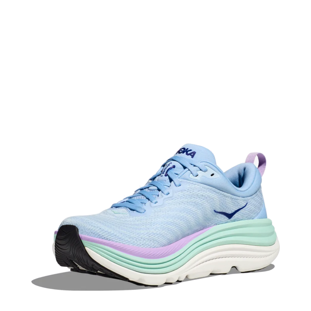 Mudguard and Toe view of Hoka Gaviota 5 Running Sneaker for women.