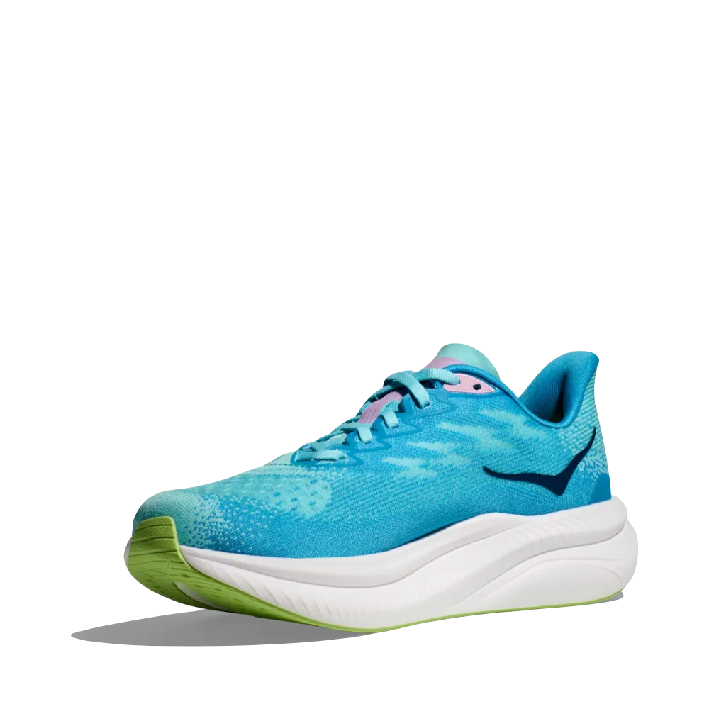 Mudguard and Toe view of Hoka Mach 6 Sneaker for women.