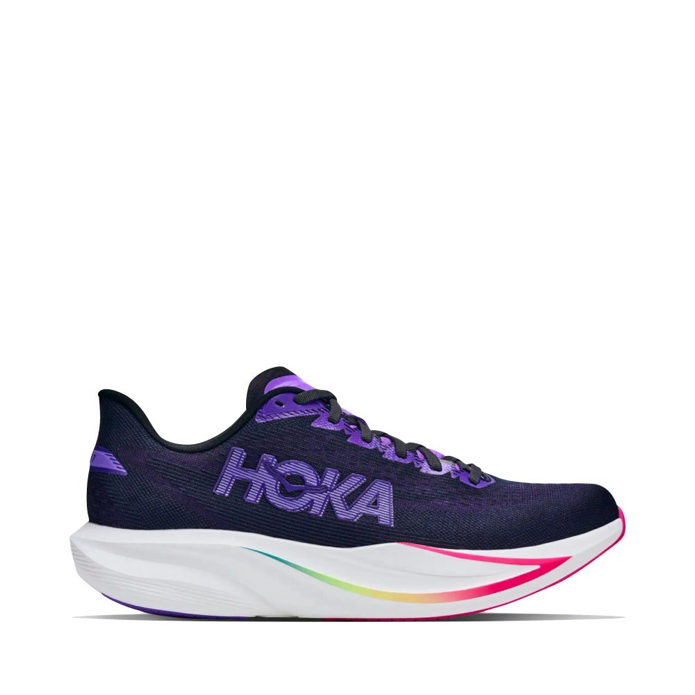 Side (right) view of Hoka Mach 7 Sneaker for women. 