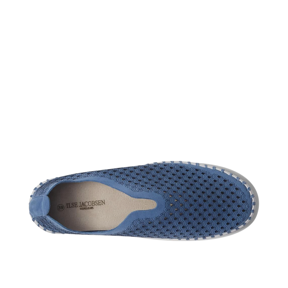 Top-down view of Ilse Jacobsen Tulip 139 Perfed Slip Ons for women.