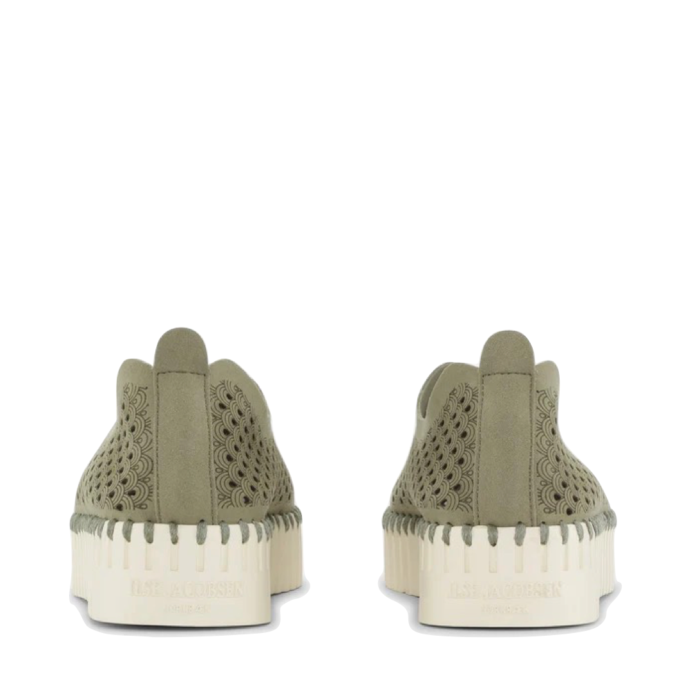 Back view of Ilse Jacobsen Tulip 3373 Perfed Platform Slip On for women.