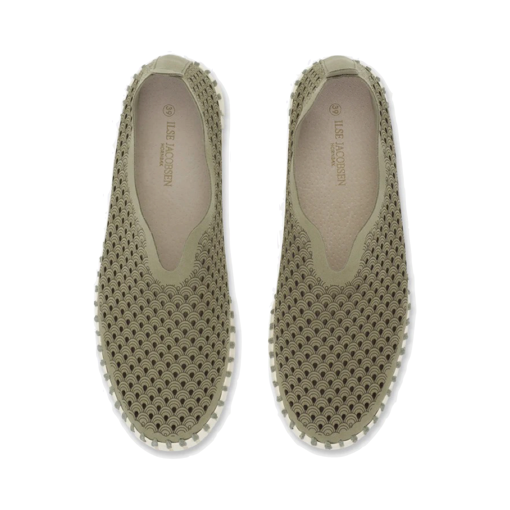 Top-down view of Ilse Jacobsen Tulip 3373 Perfed Platform Slip On for women.