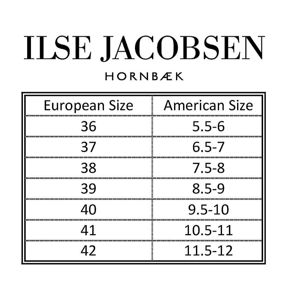Ilse Jacobsen sizing chart.