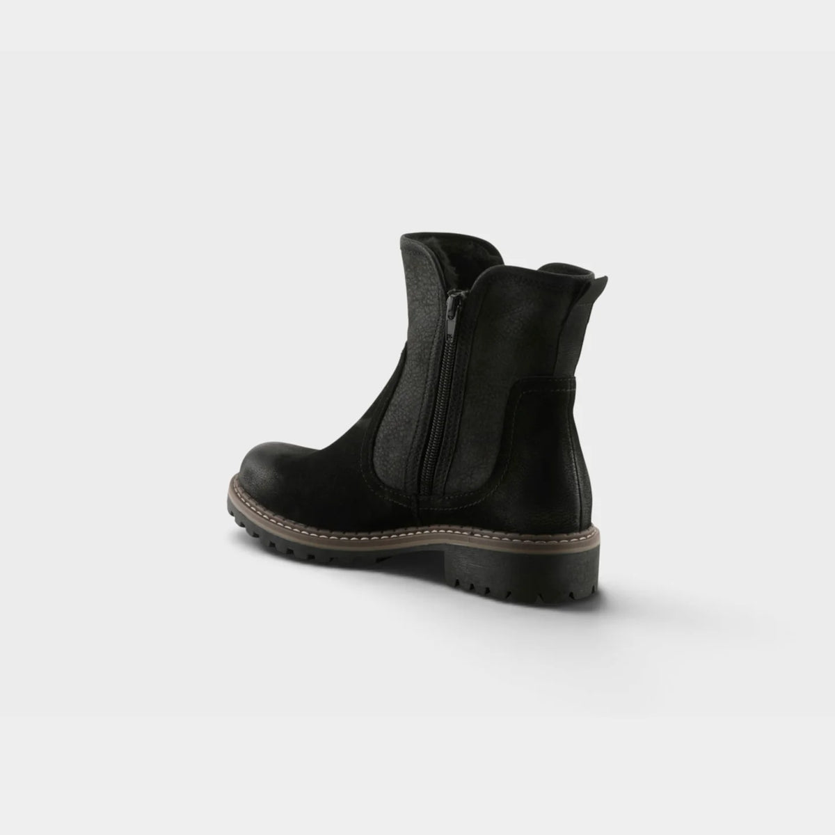 Spring Step Women's Jovany Double Side Zip Suede Boot in Black