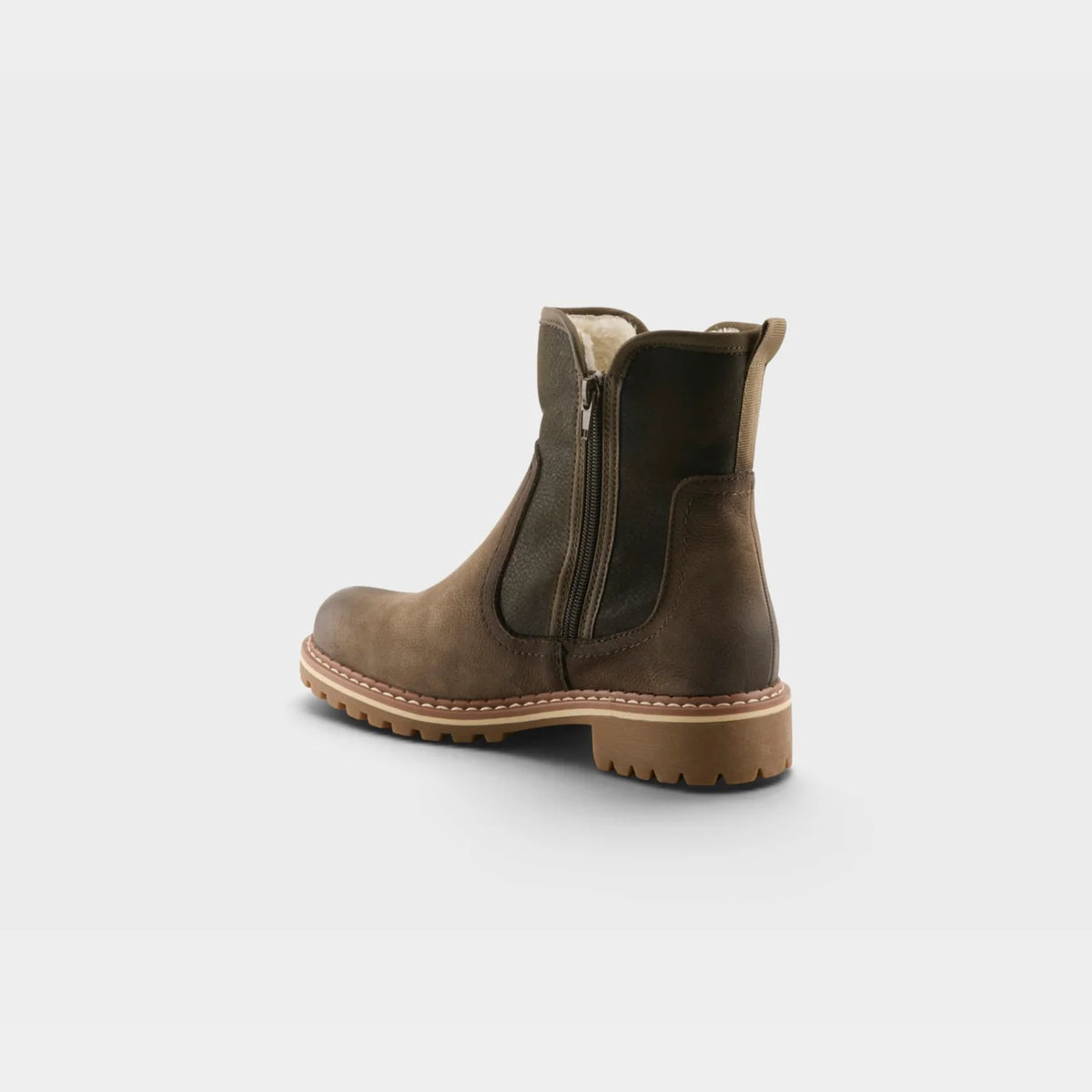 Spring Step Women's Jovany Double Side Zip Suede Boot in Olive