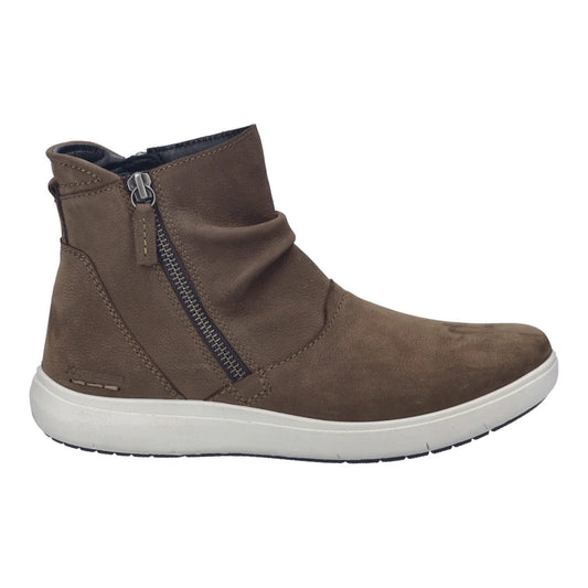 Josef Seibel Women's Megan 12 Double Side Zip  Sneaker Bootie in Brasil Taupe Suede